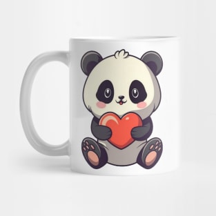 A cute panda bear with heart Mug